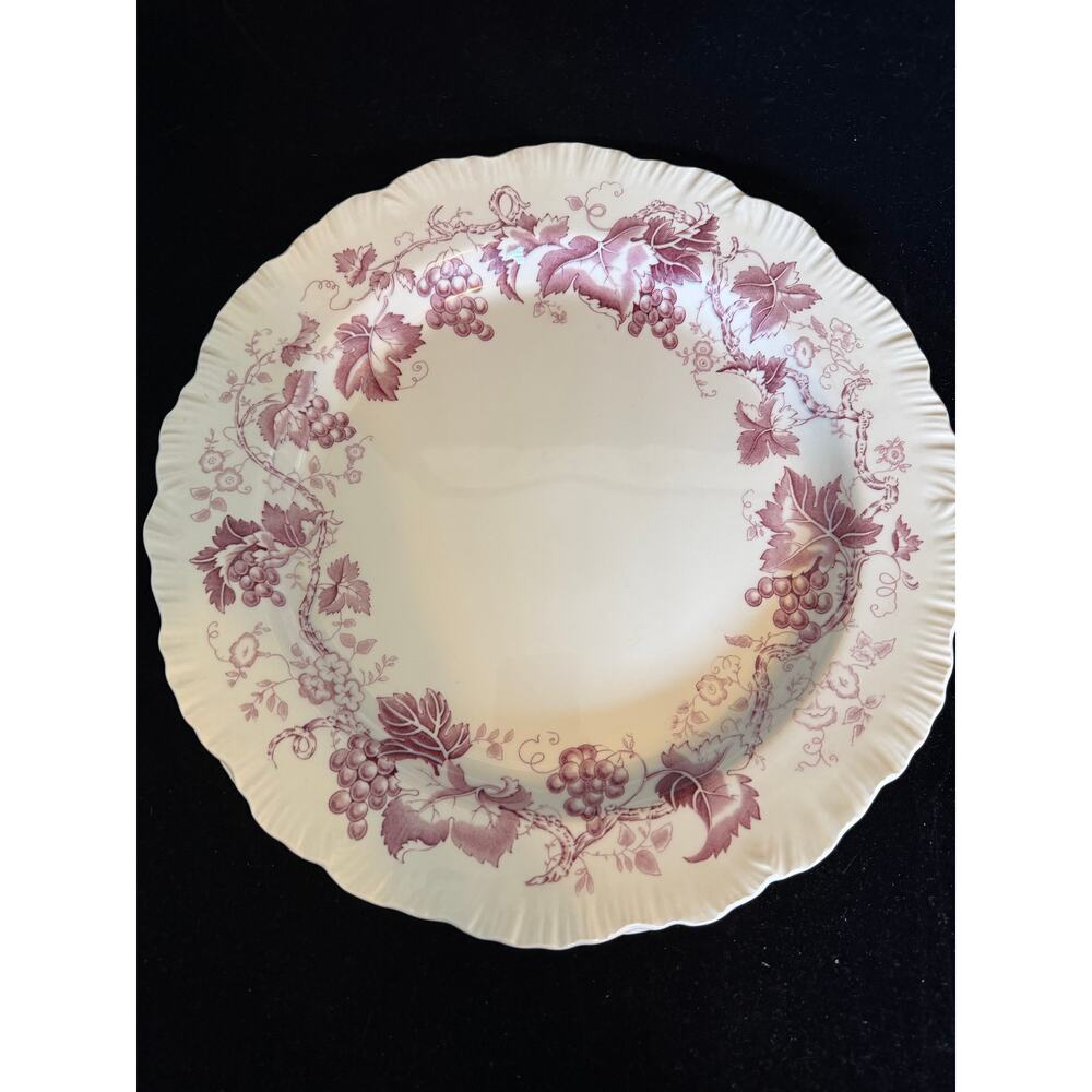 Wedgwood Old Vine  12.5” Chop Plate Round Platter Mulberry Transferware England